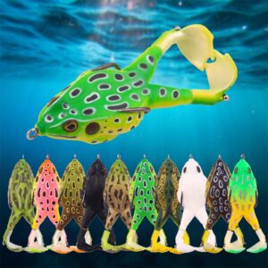 FOCARP Frog Type Topwater Lure Silicone Thunder Frog Fishing 8 9 10 CM  double Hook Propeller Soft Bait Artificial Wobbler